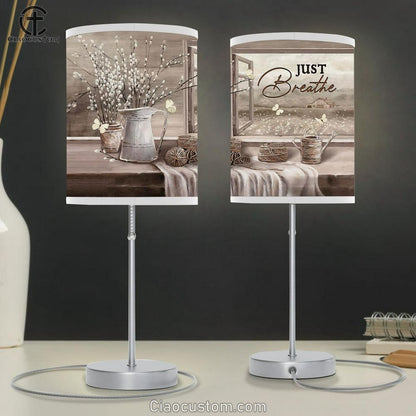 Baby Flower Rope Just Breathe Table Lamp For Bedroom - Bible Verse Table Lamp - Religious Room Decor