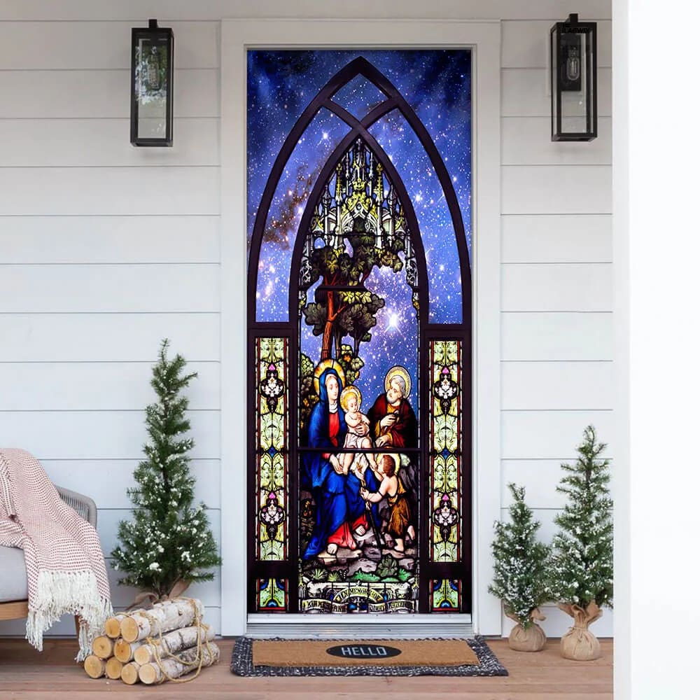 Baby Jesus Born Jesus Christ Door Cover - Religious Door Decorations - Christian Home Decor