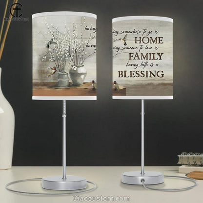 Baby White Flower Hummingbird Having Somewhere To Go Is Home Table Lamp For Bedroom - Bible Verse Table Lamp - Religious Room Decor