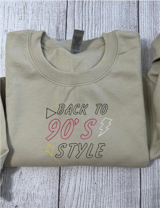 Back To The 90'S Embroidered Sweatshirt, Women's Embroidered Sweatshirts