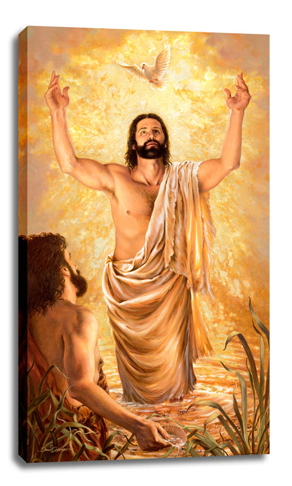 Baptism Of Jesus Canvas Wall Art - Christian Wall Decor - Religious Gift