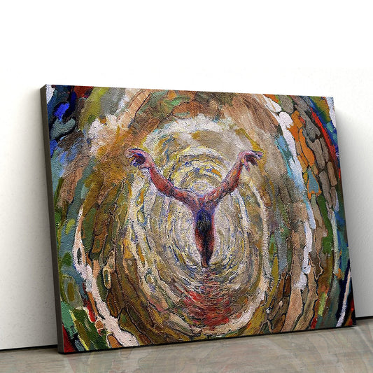 Baptism Vortex Of The Christ 1 Canvas Wall Art - Jesus Baptism Canvas - Christian Paintings For Home