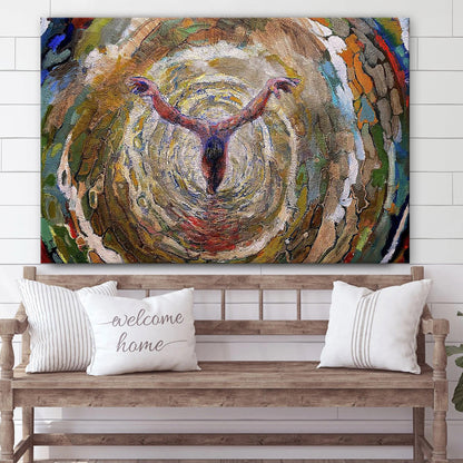 Baptism Vortex Of The Christ 1 Canvas Wall Art - Jesus Baptism Canvas - Christian Paintings For Home