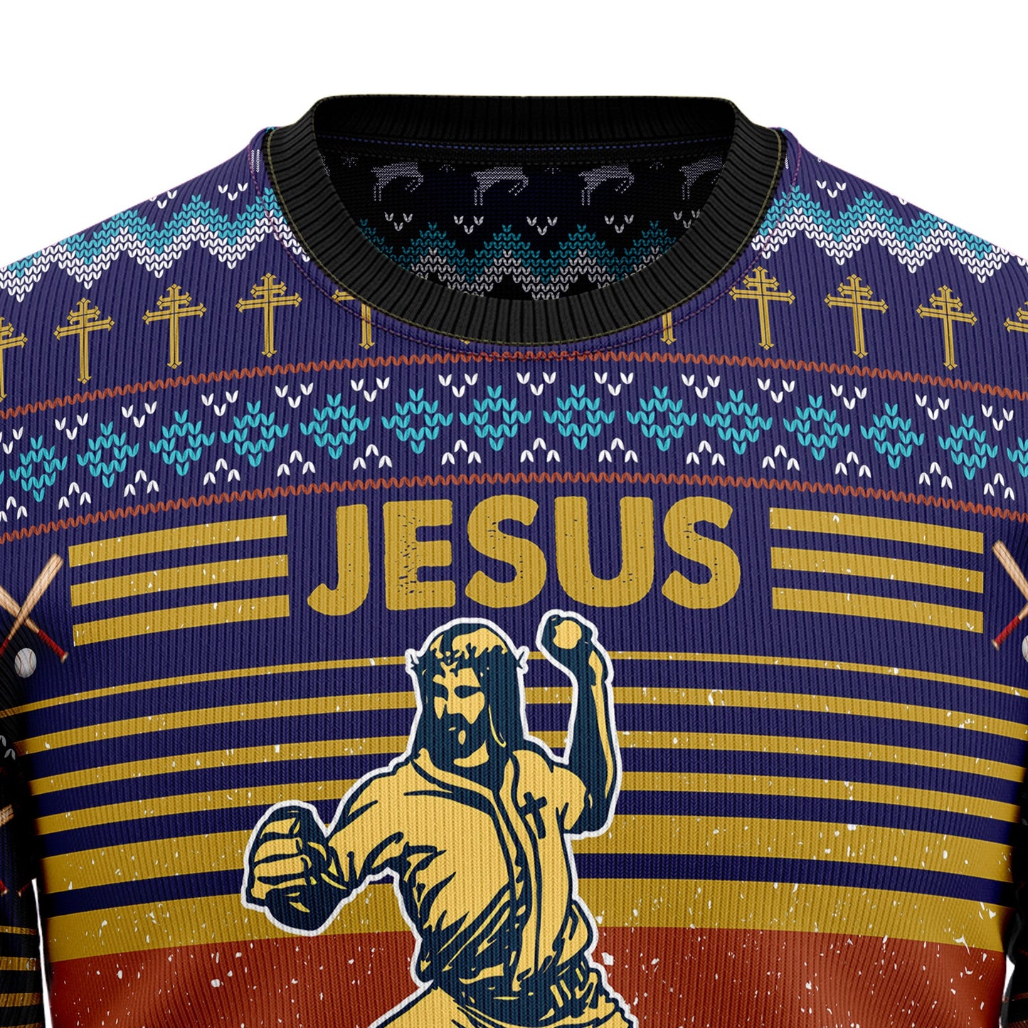 Baseball Jesus Save Ugly Christmas Sweater - Xmas Gifts For Him Or Her - Christmas Gift For Friends
