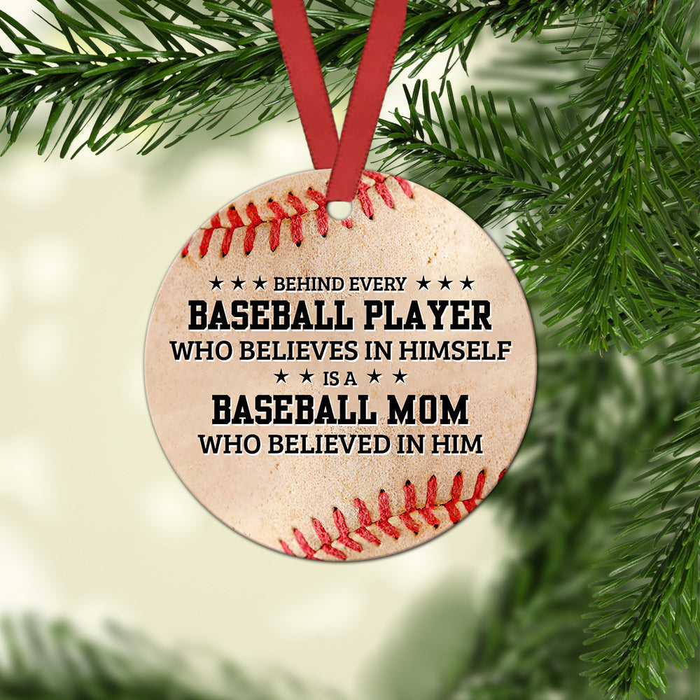 Baseball Mom Ceramic Circle Ornament - Decorative Ornament - Christmas Ornament