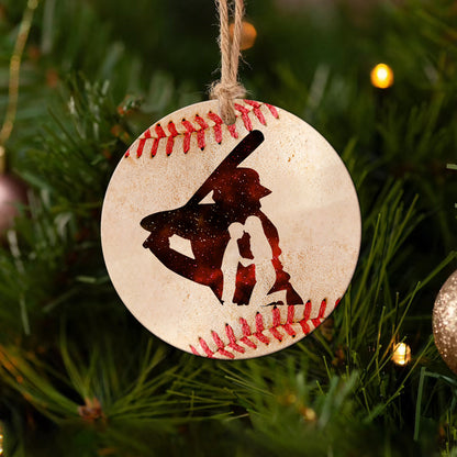 Baseball Mom Ceramic Circle Ornament - Decorative Ornament - Christmas Ornament