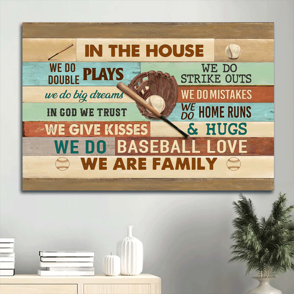 Baseball Painting Sport Drawing Canvas We Are Family Canvas Wall Art - Christian Wall Decor