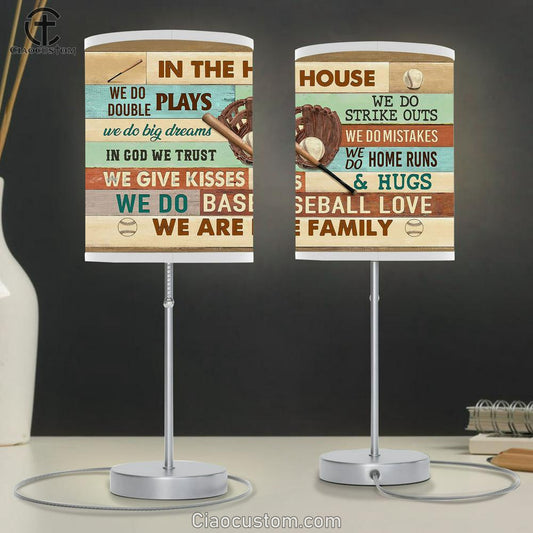 Baseball We Are Family Table Lamp For Bedroom - Bible Verse Table Lamp - Religious Room Decor