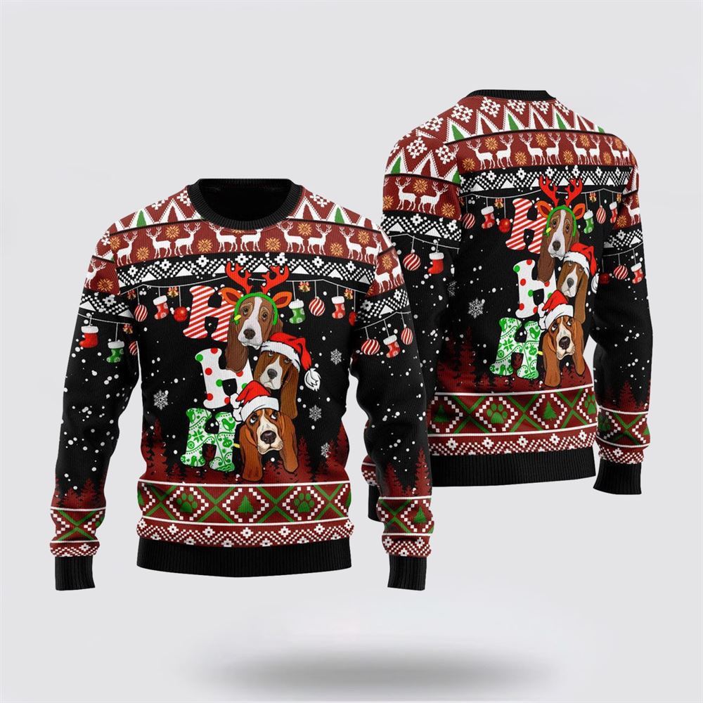 Basset Hound Dog Ugly Christmas Sweater For Men And Women, Gift For Christmas, Best Winter Christmas Outfit