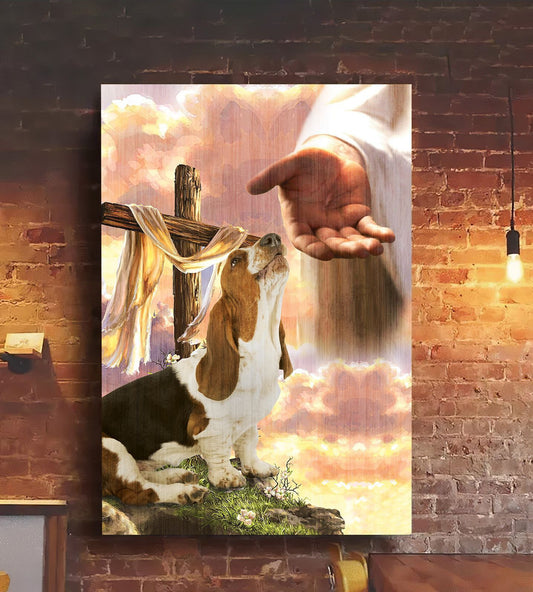 Basset Hound God Hand Photo Canvas - Canvas Decor Ideas