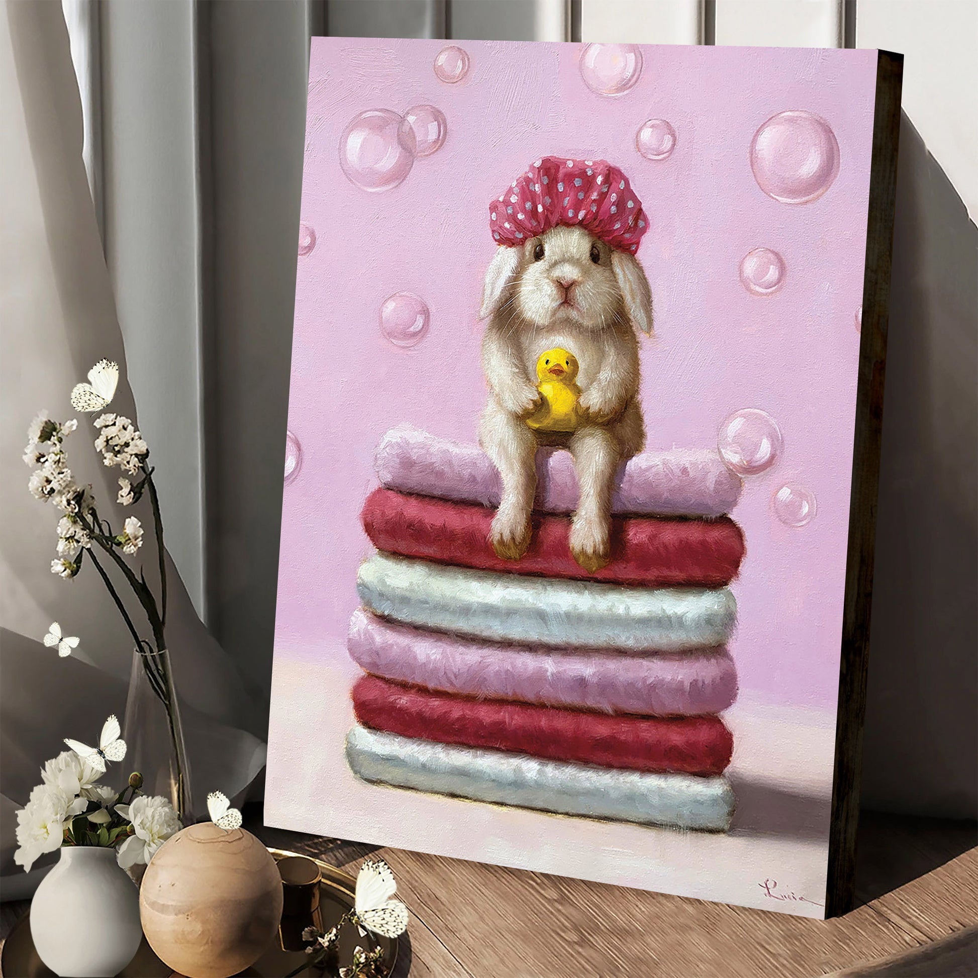 Bath Day Canvas Print - Easter Wall Art - Easter Vertical Canvas - Easter Gift