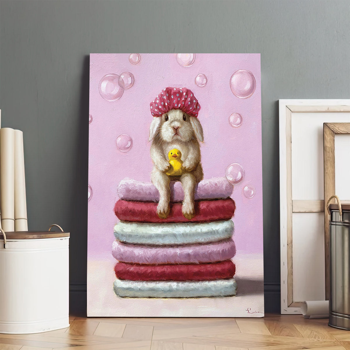 Bath Day Canvas Print - Easter Wall Art - Easter Vertical Canvas - Easter Gift