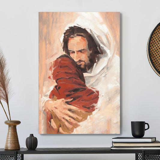 Jesus Hugging A Child Canvas - Be Still My Soul Wall Art Print - Jesus Canvas Painting - Picture Of Jesus With Children - Christian Gift - Ciaocustom