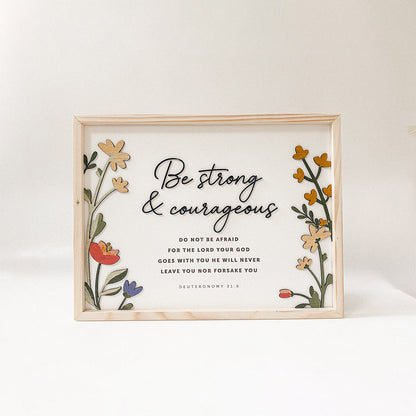 Be Strong And Courageous Do Not Be Afraid Bible Verse Wood Sign - Christian Wood Signs