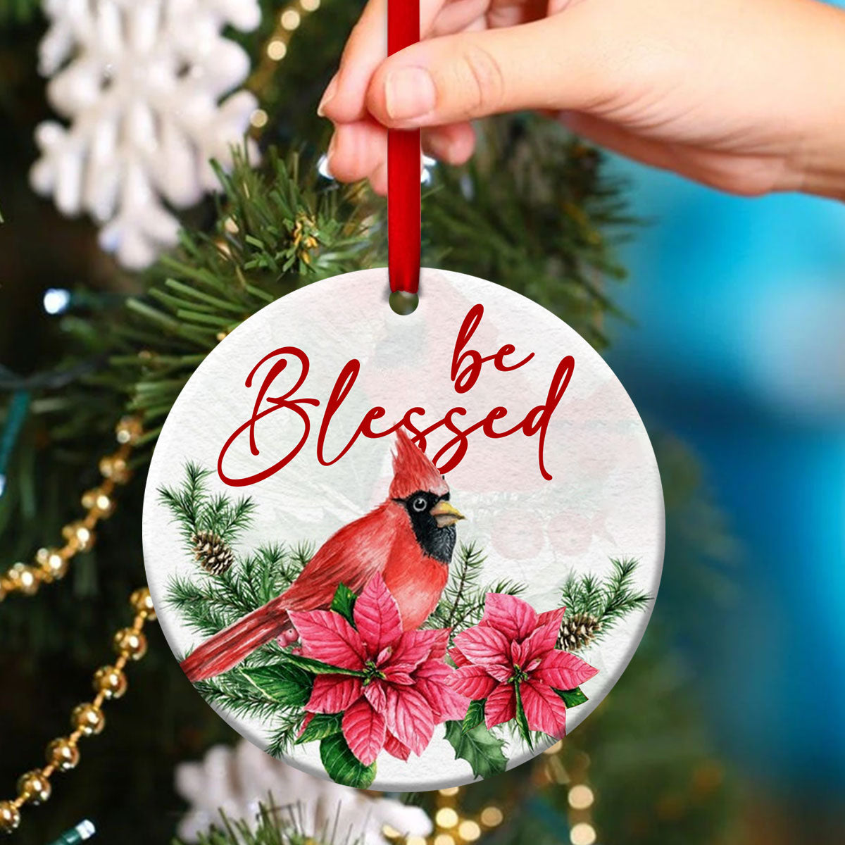 Be Blessed - Unique Ceramic Circle Ornament - Christmas Decor - Nativity Ornaments