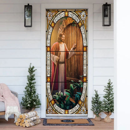 Be Hold, I Stand At The Door Jesus Christ Door Cover - Religious Door Decorations - Christian Home Decor