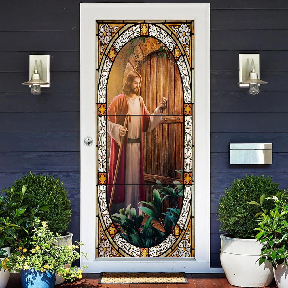 Be Hold, I Stand At The Door Jesus Christ Door Cover - Religious Door Decorations - Christian Home Decor