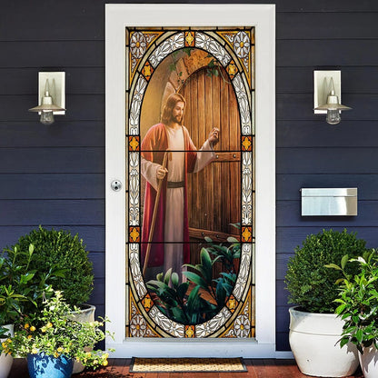 Be Hold, I Stand At The Door Jesus Christ Door Cover - Religious Door Decorations - Christian Home Decor