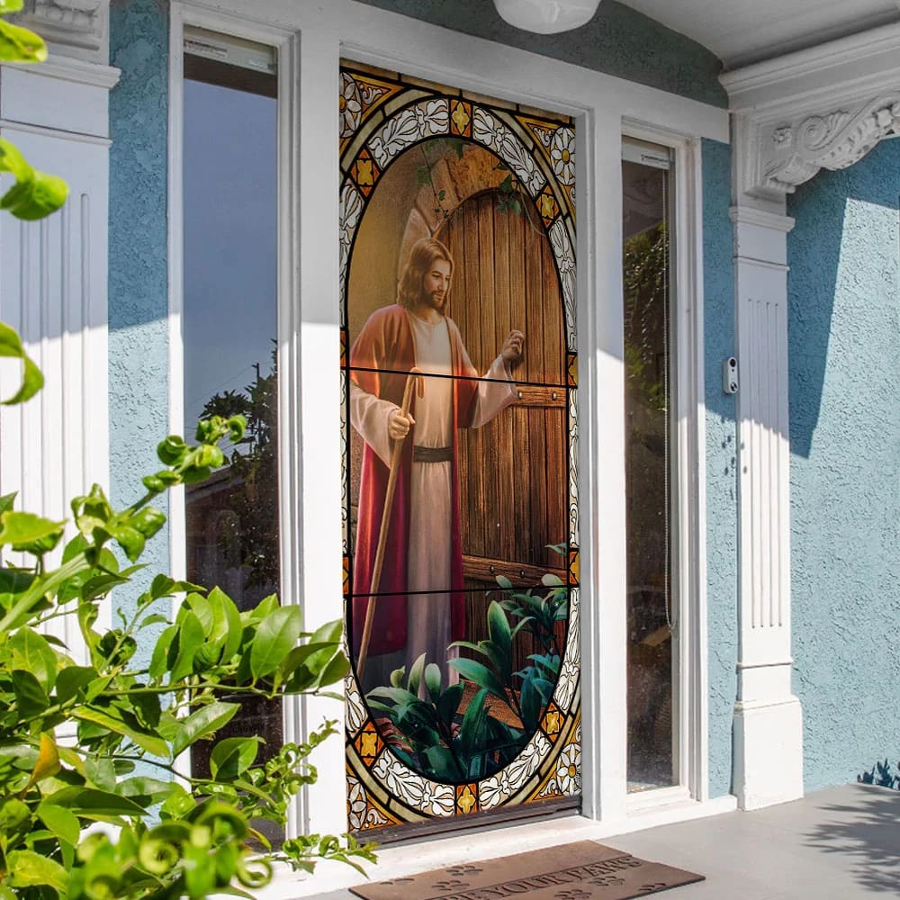 Be Hold, I Stand At The Door Jesus Christ Door Cover - Religious Door Decorations - Christian Home Decor