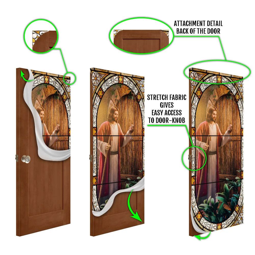 Be Hold, I Stand At The Door Jesus Christ Door Cover - Religious Door Decorations - Christian Home Decor