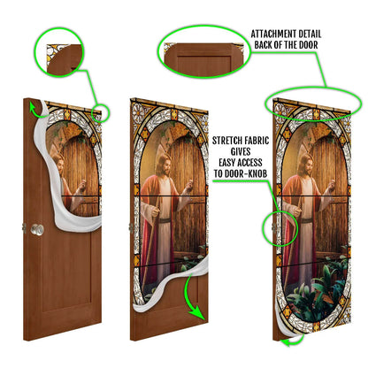 Be Hold, I Stand At The Door Jesus Christ Door Cover - Religious Door Decorations - Christian Home Decor