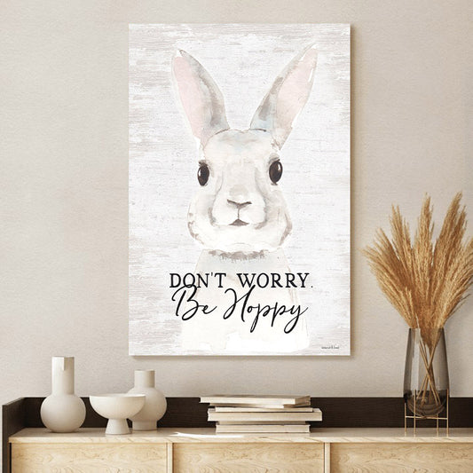 Be Hoppy Bunny Canvas Print - Easter Wall Art - Easter Vertical Canvas - Easter Gift