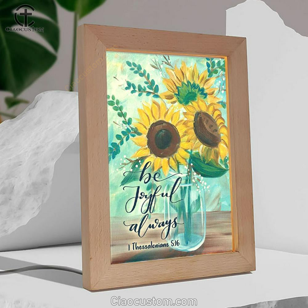 Be Joyful Always 1 Thessalonians 516 Bible Verse Wooden Lamp Art - Bible Verse Wooden Lamp - Scripture Night Light