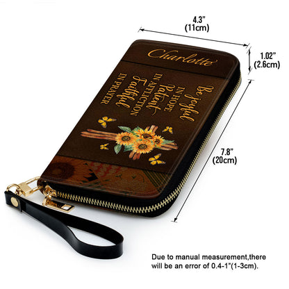 Be Joyful In Hope - Pretty Personalized Sunflower Clutch Purse - Women Clutch Purse