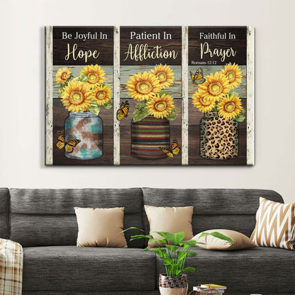 Be Joyful In Hope Patient In Affliction Romans 1212 Ver 02 Canvas Wall Art - Religious Wall Decor