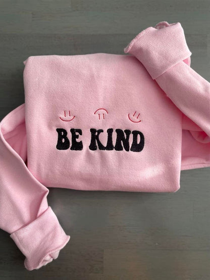Be Kind Embroidered Sweatshirt, Women's Embroidered Sweatshirts