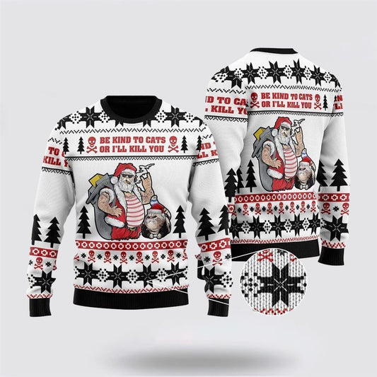 Be Kind To Cats Ugly Christmas Sweater For Men And Women, Best Gift For Christmas, Christmas Fashion Winter