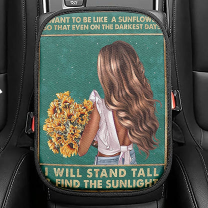 Be Like A Sunflower Seat Box Cover, Boho Hippy Car Center Console Cover, Encouragement Gifts For Women, Teen Girls