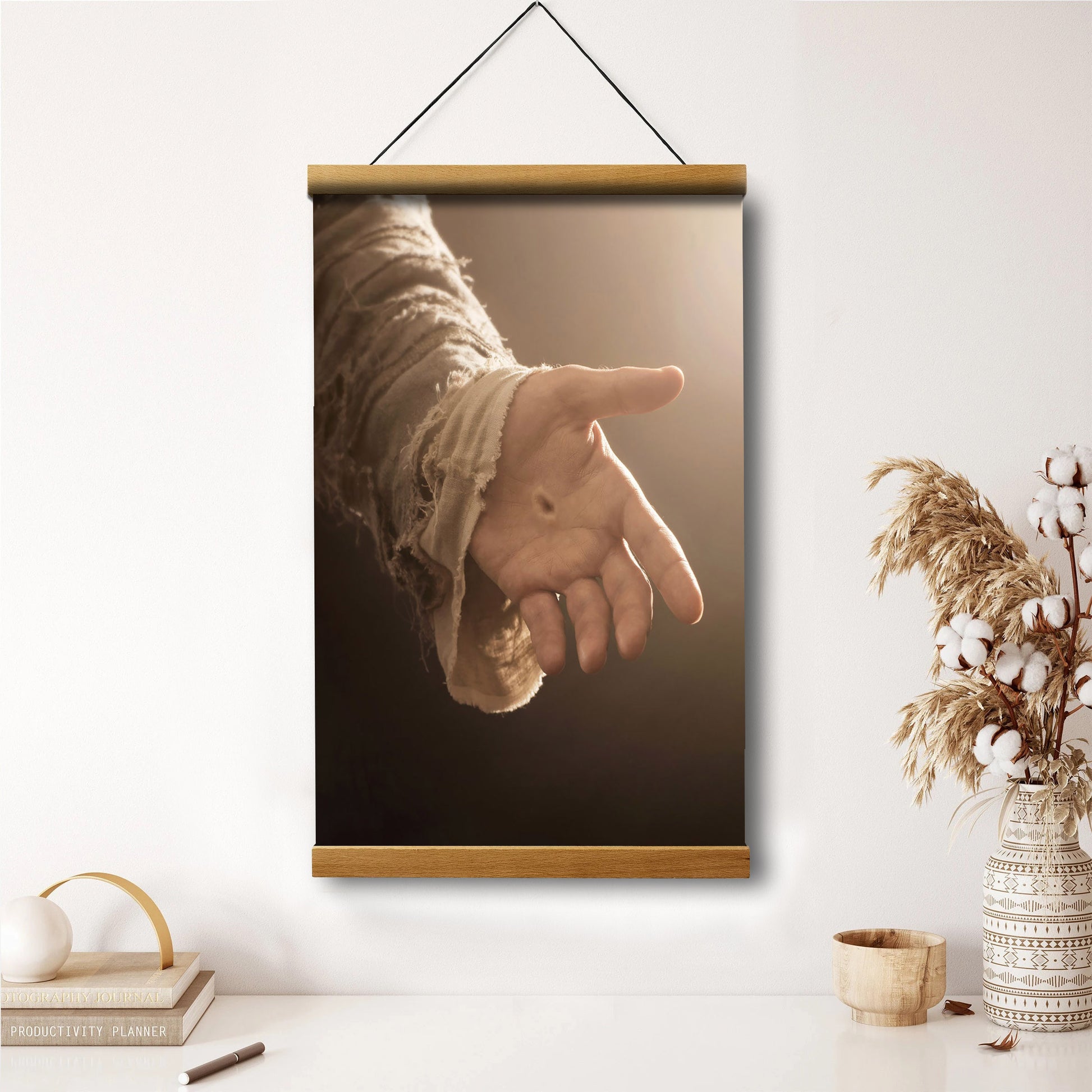 Be Still - The Hand Of God Hanging Canvas - Religious Canvas
