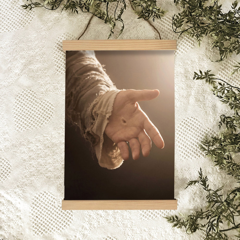 Be Still - The Hand Of God Hanging Canvas - Religious Canvas