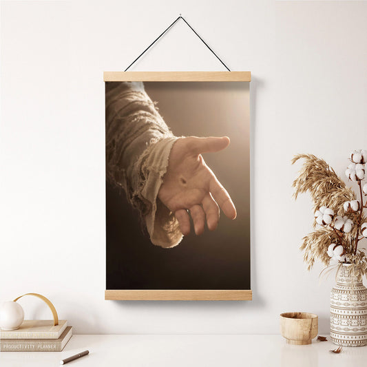 Be Still - The Hand Of God Hanging Canvas - Religious Canvas
