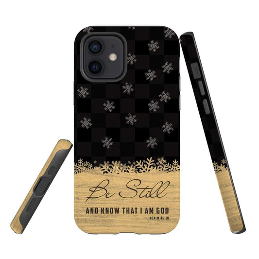 Be Still And Know That I Am God - Black Buffalo Plaid - Christmas Phone Case - Bible Verse Phone Cases Samsung