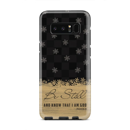 Be Still And Know That I Am God - Black Buffalo Plaid - Christmas Phone Case - Bible Verse Phone Cases Samsung