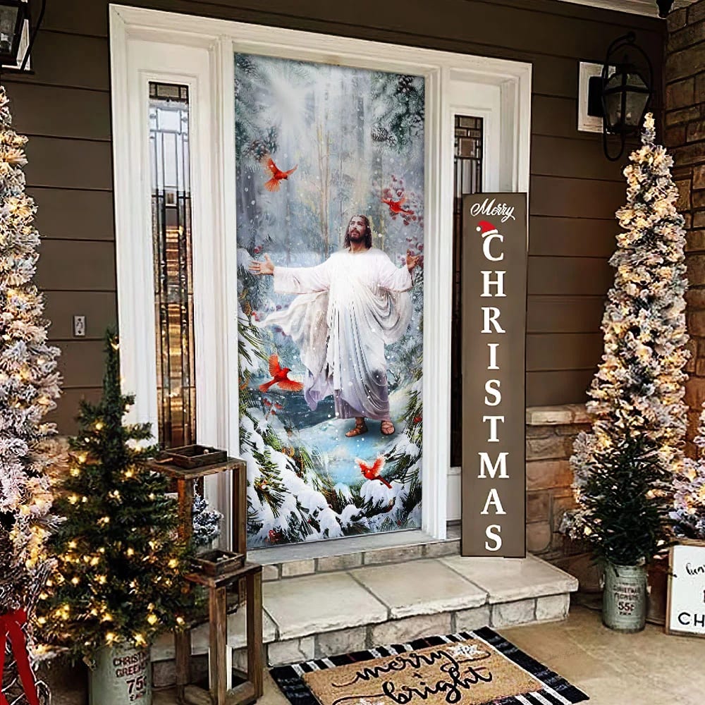 Be Still And Know That I Am God - Jesus Christmas American Door Cover - Christmas Outdoor Decoration