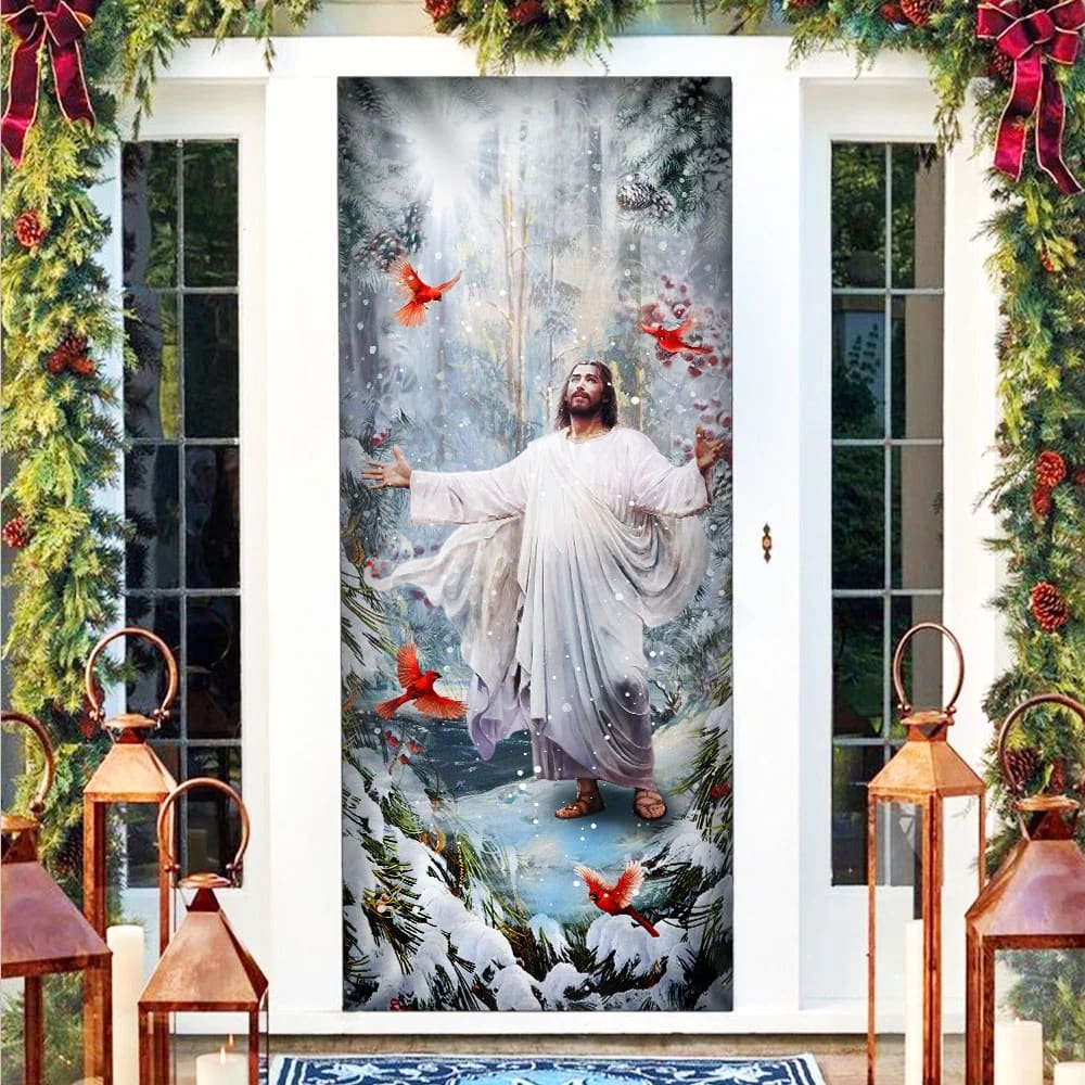 Be Still And Know That I Am God - Jesus Christmas American Door Cover - Christmas Outdoor Decoration