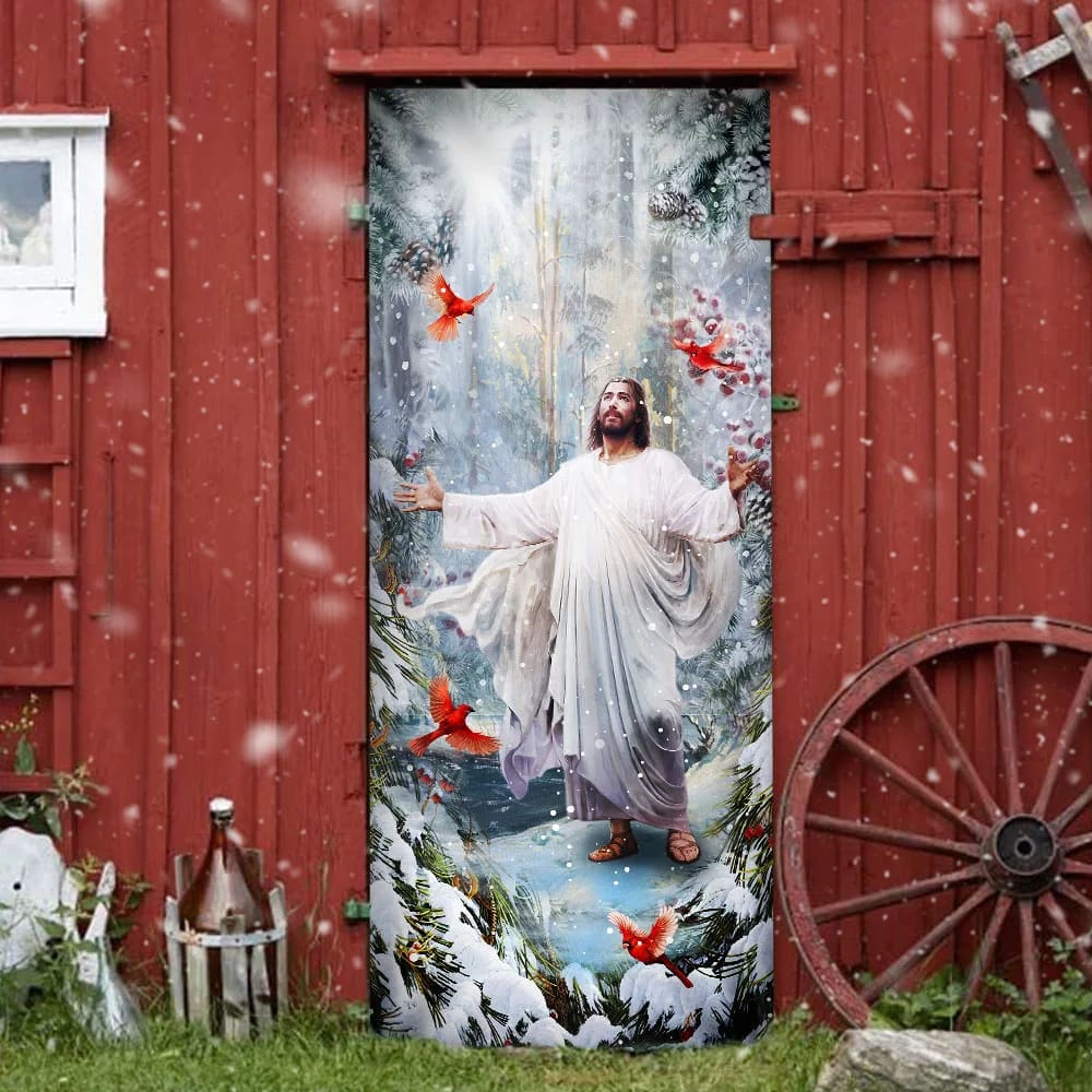 Be Still And Know That I Am God - Jesus Christmas American Door Cover - Christmas Outdoor Decoration
