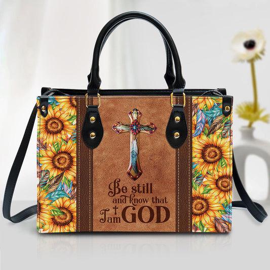 Be Still And Know That I Am God - Pretty Leather Bag - Christian Pu Leather Bags For Women