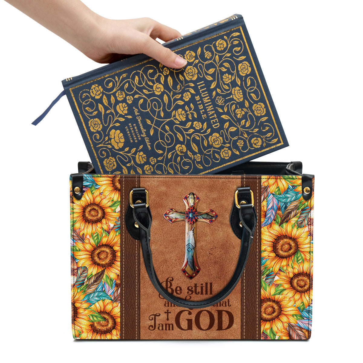 Be Still And Know That I Am God - Pretty Leather Bag - Christian Pu Leather Bags For Women