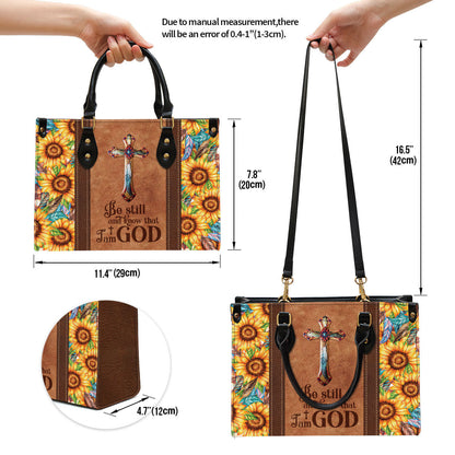 Be Still And Know That I Am God - Pretty Leather Bag - Christian Pu Leather Bags For Women