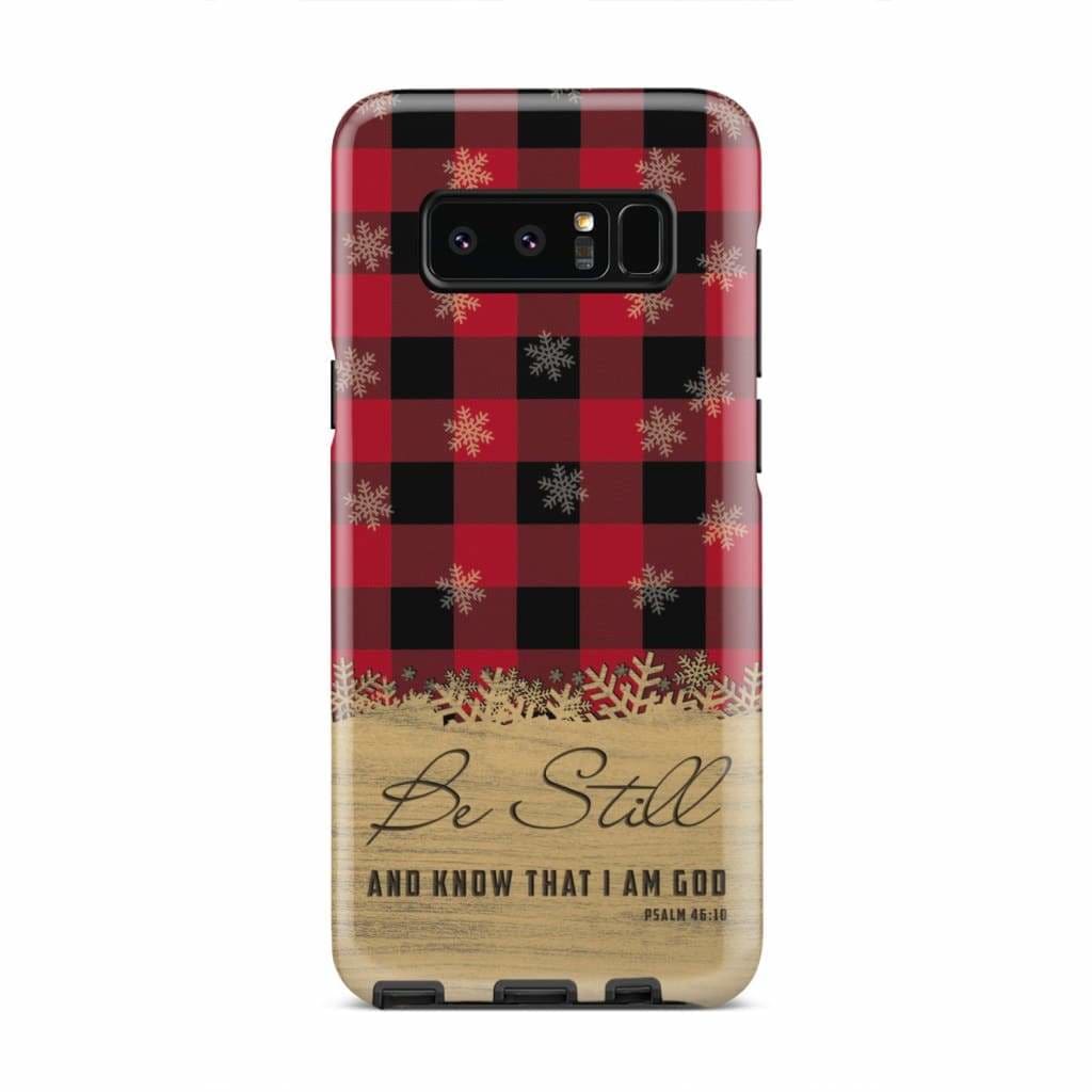 Be Still And Know That I Am God - Red Black Buffalo Plaid - Christmas Phone Case - Bible Verse Phone Cases Samsung