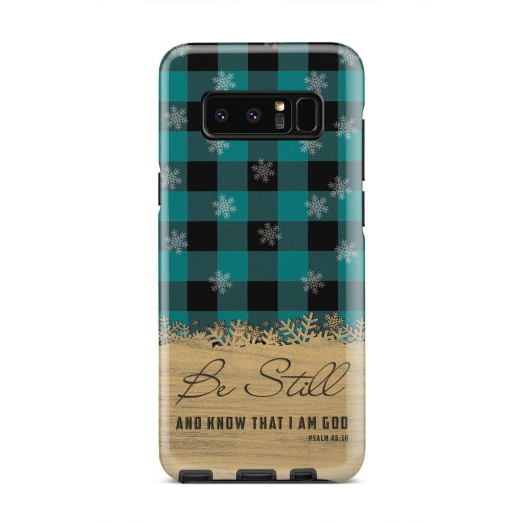 Be Still And Know That I Am God - Teal Black Buffalo Plaid - Christmas Phone Case - Bible Verse Phone Cases Samsung