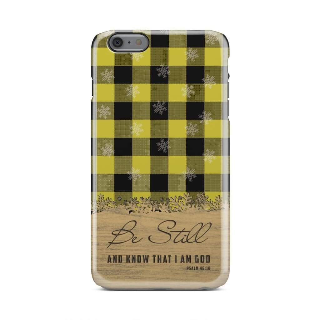 Be Still And Know That I Am God - Yellow Black Buffalo Plaid - Christmas Phone Case - Bible Verse Phone Cases Samsung