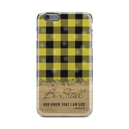 Be Still And Know That I Am God - Yellow Black Buffalo Plaid - Christmas Phone Case - Bible Verse Phone Cases Samsung