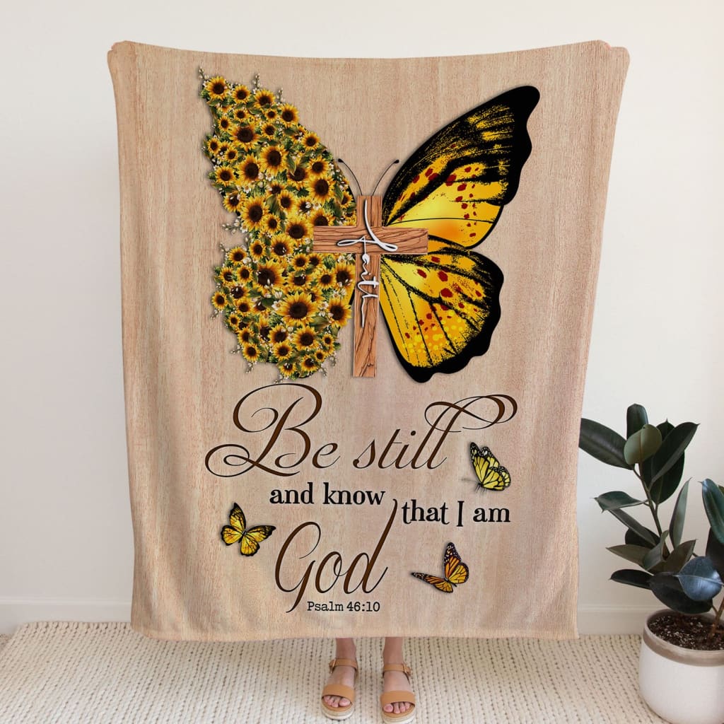 Be Still And Know That I Am God 2 Psalm 4610 Fleece Blanket - Christian Blanket - Bible Verse Blanket