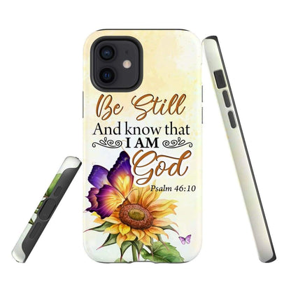 Be Still And Know That I Am God Butterfly Sunflower Phone Case - Bible Verse Phone Cases - Iphone Samsung Phone Case