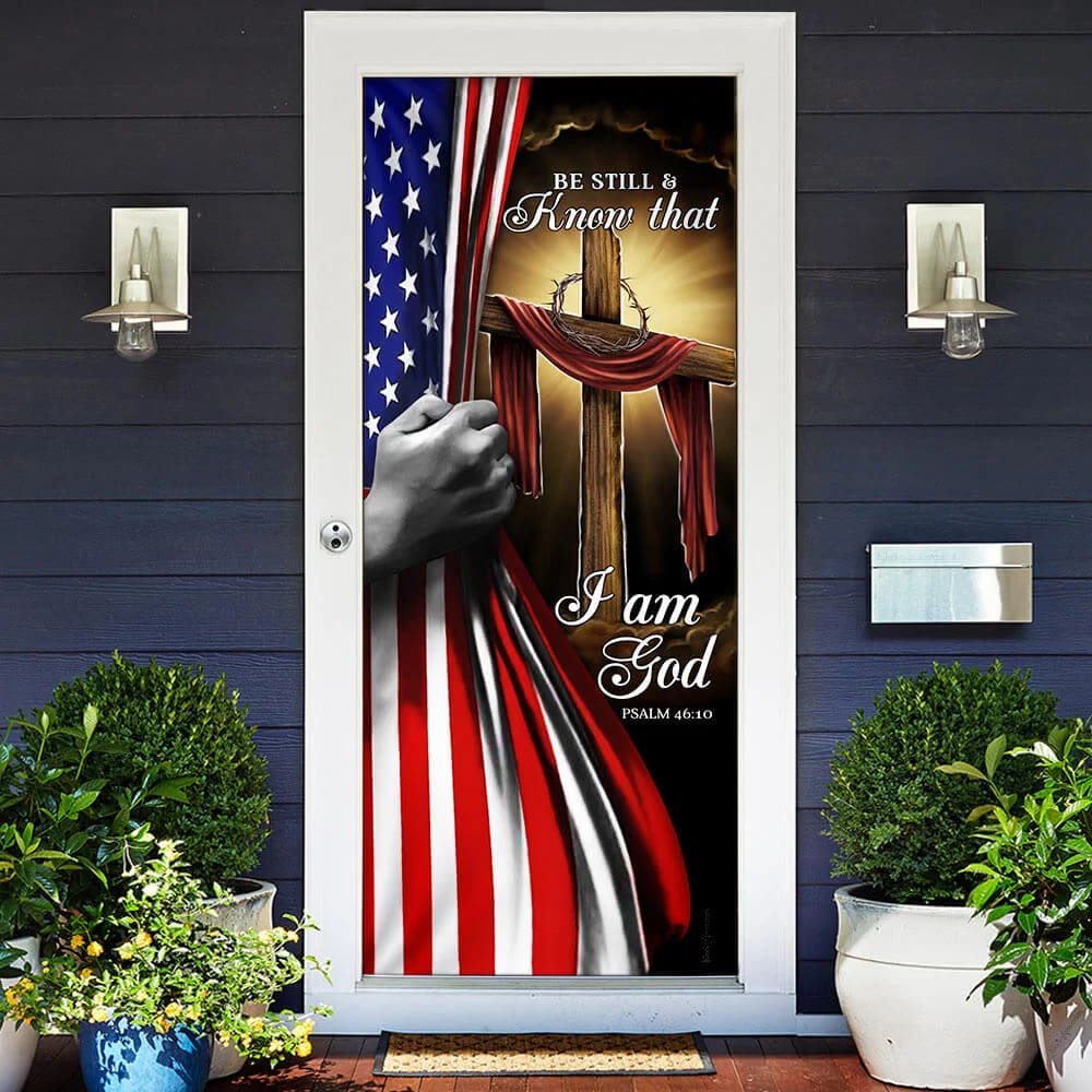Be Still And Know That I Am God Door Cover - Religious Door Decorations - Christian Home Decor